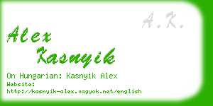 alex kasnyik business card